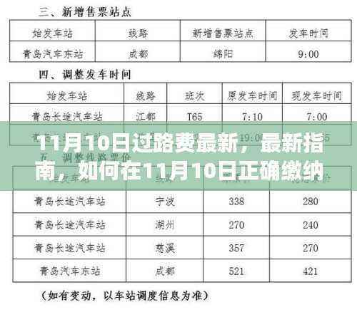 11月10日过路费缴纳最新指南,正确缴纳过路费步骤详解