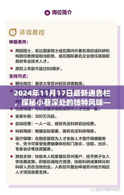 探秘小巷深处的秘密小店,最新通告栏揭晓,独特风味等你来发现(2024年11月17日)