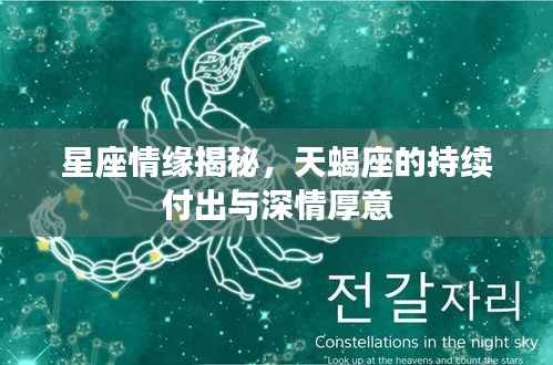 星座情缘揭秘,天蝎座的持续付出与深情厚意
