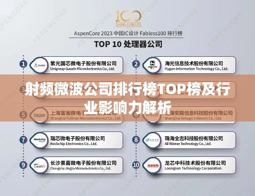 射频微波公司排行榜TOP榜及行业影响力解析